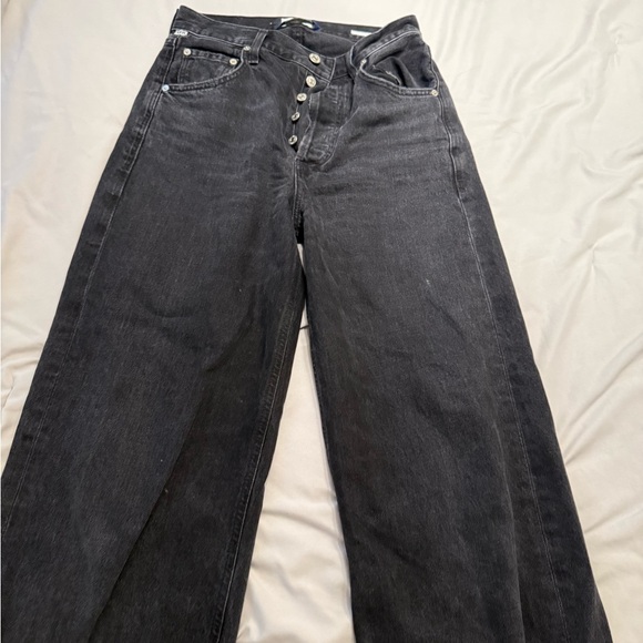 Citizens Of Humanity AYLA SIZE 25 Black Wide-Leg High-Rise Jeans - Picture 3 of 5